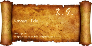 Kavas Ida névjegykártya
